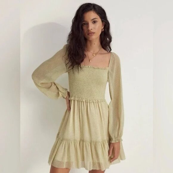 Aritzia Wilfred Tempest Dress in Birch/Marsh Green Floral Size Small - Picture 3 of 11